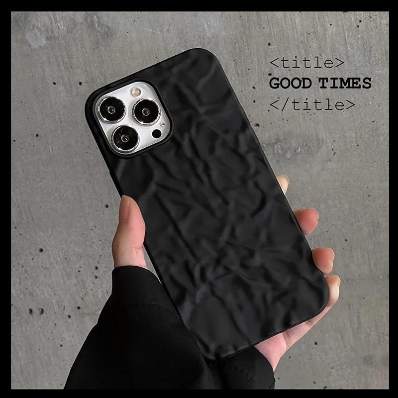 Black tin paper pattern Phone Case for iphone 17 16 15 14 13 11 12 Pro Max X XS Max XR 8p 7p Shockproof Soft Cover