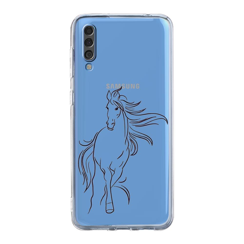 Phone Case For Samsung A14 5G A12 A22 A32 A34 A42 A52 A54 A50 A70 A72 A40 A20E A10S A20S A02S A04S Clear Cover Animal Art Horse