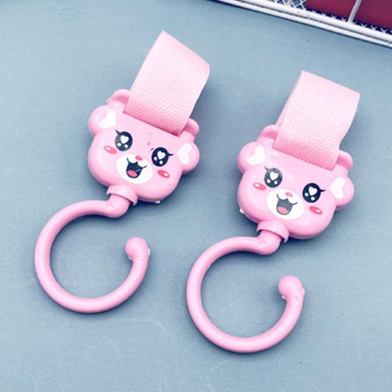 2Pcs Stroller Hooks Cartoon Pattern Anti-deform Resin Pushchair Hook Mommy Bag Organizer Rack Stroller Accessories for Shopping