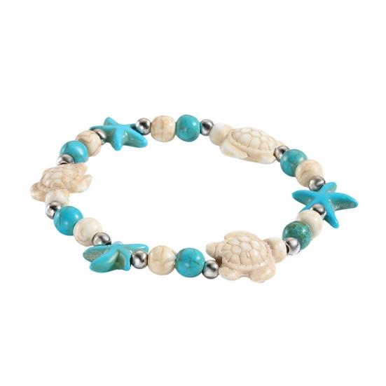 Women Shell Bracelet Starfish Pendant Braided Adjustable Tassel Beads Bohemian Style Vacation Beach Bracelet Lady Jewelry