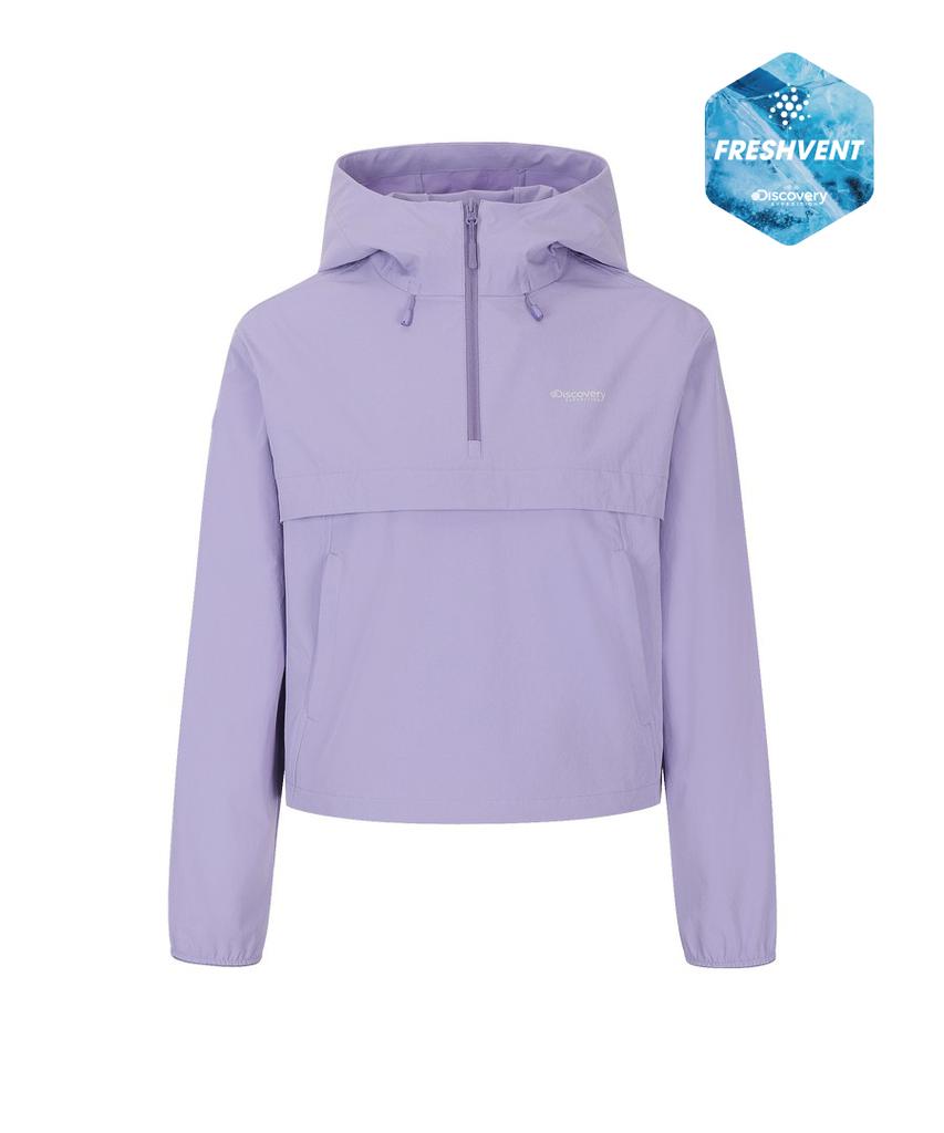 Discovery Expedition Women'S Freshvent Lightweight Woven Training Hooded Anorak (L.Violet)