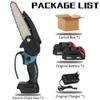 3500W 6 Inches Mini Electric Chain Saw With Battery Indicator Rechargeable Garden Pruning Saw Woodworking Tool For 18V Battery
