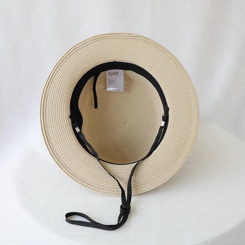 French flat-top sun-protection hat for women, summer beach vacation sunshade hat, internet celebrity woven wide-brim fresh top hat