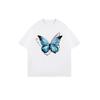 Oversized T-Shirt Black Blue Butterfly Print Casual Wear