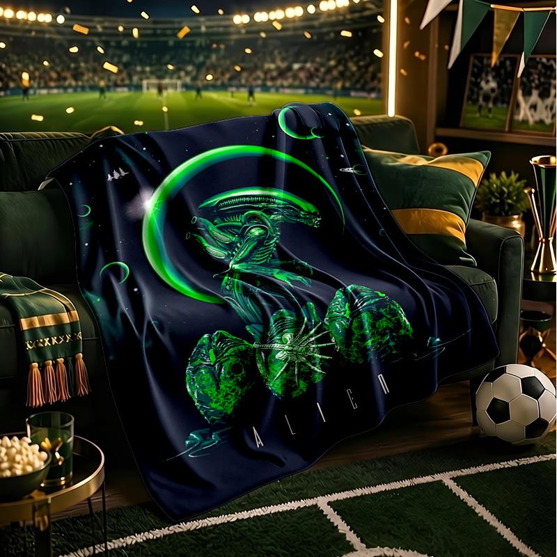 Alien Artwork Blanket Lightweight Flannel Bedding Blanket Perfect for Travel, Camping, Living Rooms, Offices, Sofas, Fan Christmas gift