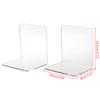 2Pcs Clear Acrylic Bookends L-shaped Desk Organizer Desktop Book Holder School S