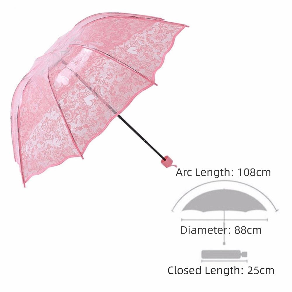 Transparent Love Flower Girl Umbrella Large Bride Umbrella Kids Sun Umbrella  for Photo Prop