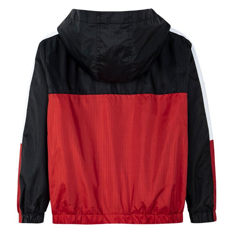 Jordan Colorblock s potiskem loga Ležérní bunda s kapucí Dětské bundy Černá JD2212015GS-002