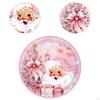16 Stück Weihnachtsdekorationsplatten Rosa Zubehör Geschirr für Babyparty 7 Zoll