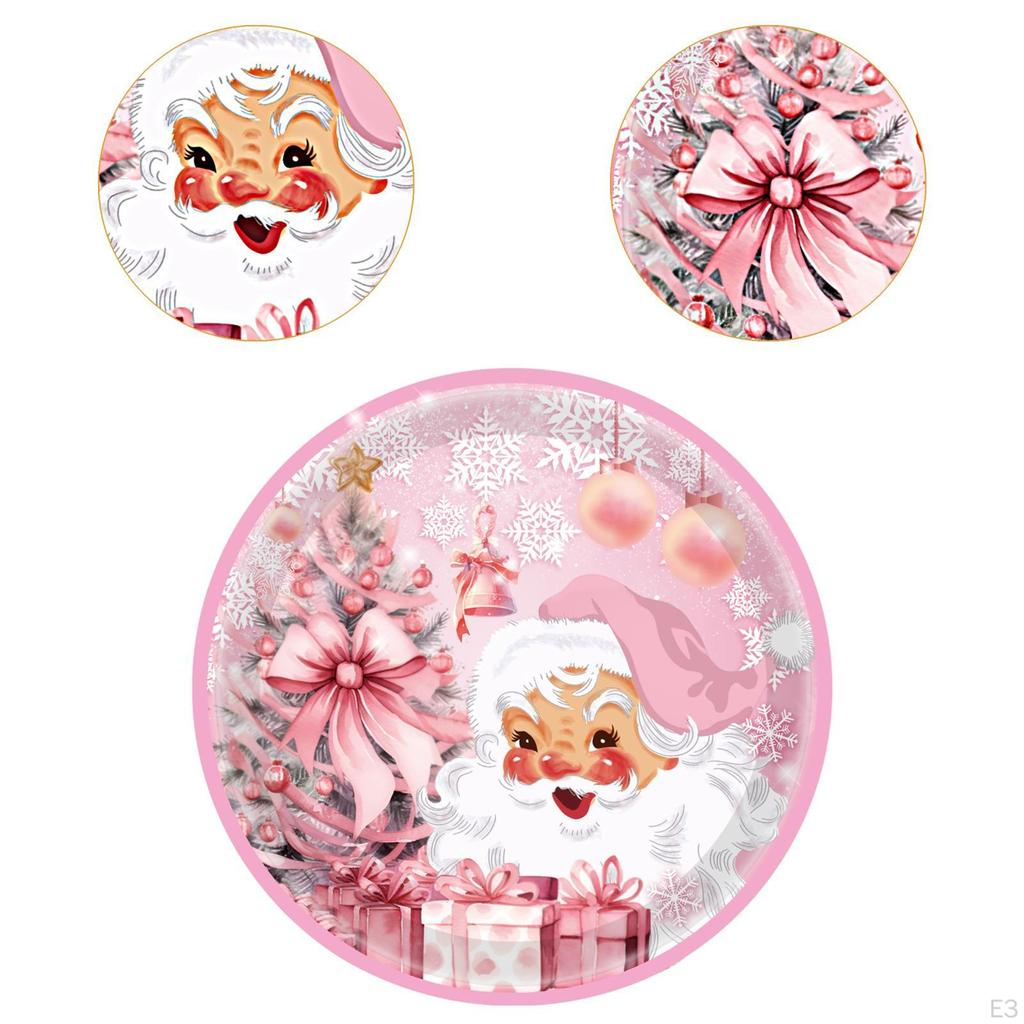 16 Stück Weihnachtsdekorationsplatten Rosa Zubehör Geschirr für Babyparty 7 Zoll