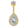 Rhinestone Zircon Navel Ring Stainless Steel Body Piercing Jewelry Fashion Belly Button Ring  Gift