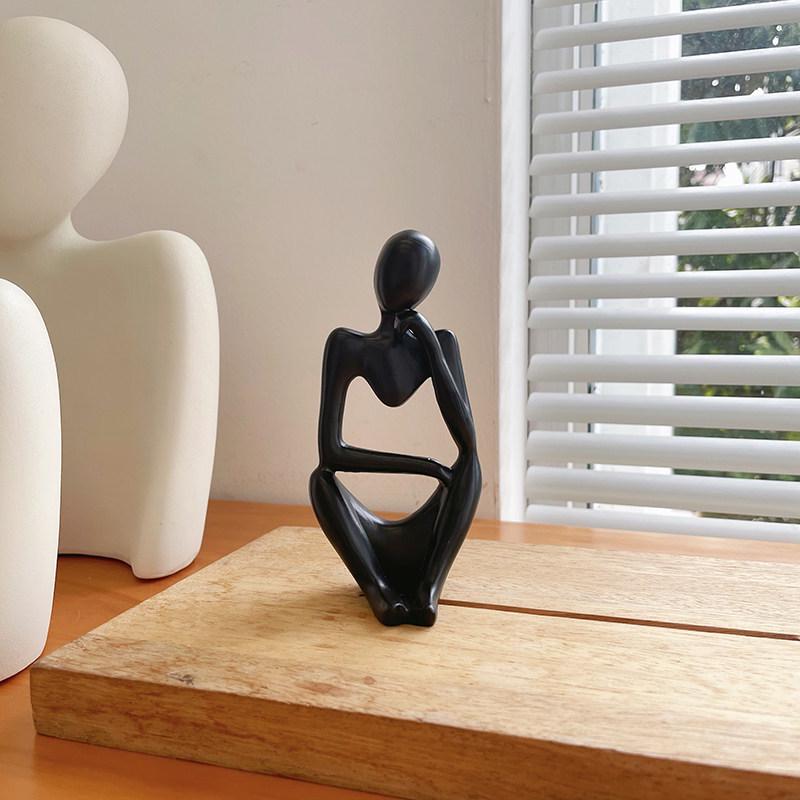 

Korean Style Abstract Thinker Resin Figure Ornament for Home Décor and Photography Props