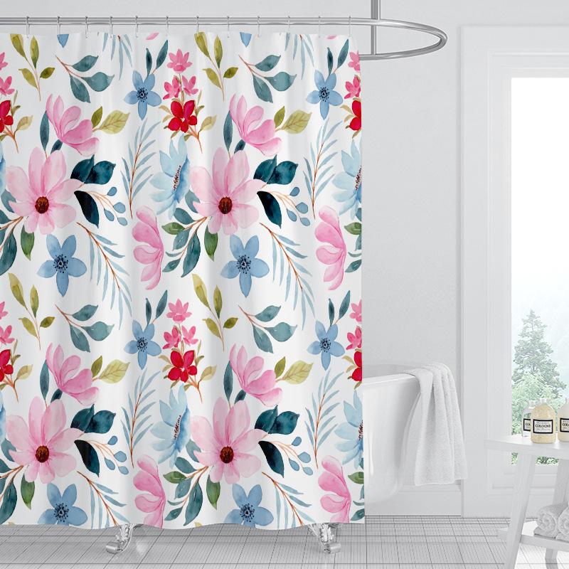 JINRUN Badezimmer verdickter wasserdichter Vorhang, schimmelfester Duschvorhang, Duschtrennwand-Vorhang, Duschvorhang, Badezimmer-Vorhang, kostenlose Perforation