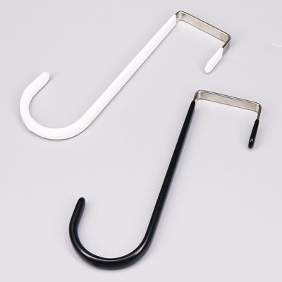 2pcs Plastic Coating Over The Door Hooks Metal Coat Hanger New Shower Hanger  for Closet Organizer