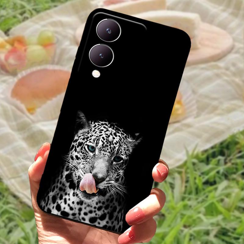 Für Vivo Y17s Hülle Mode Cartoon Schwarz Silikon Weiche Rückseite Hülle Für Vivo Y17s Handyhülle Cover 6,56" Y 17 s Funda Coque