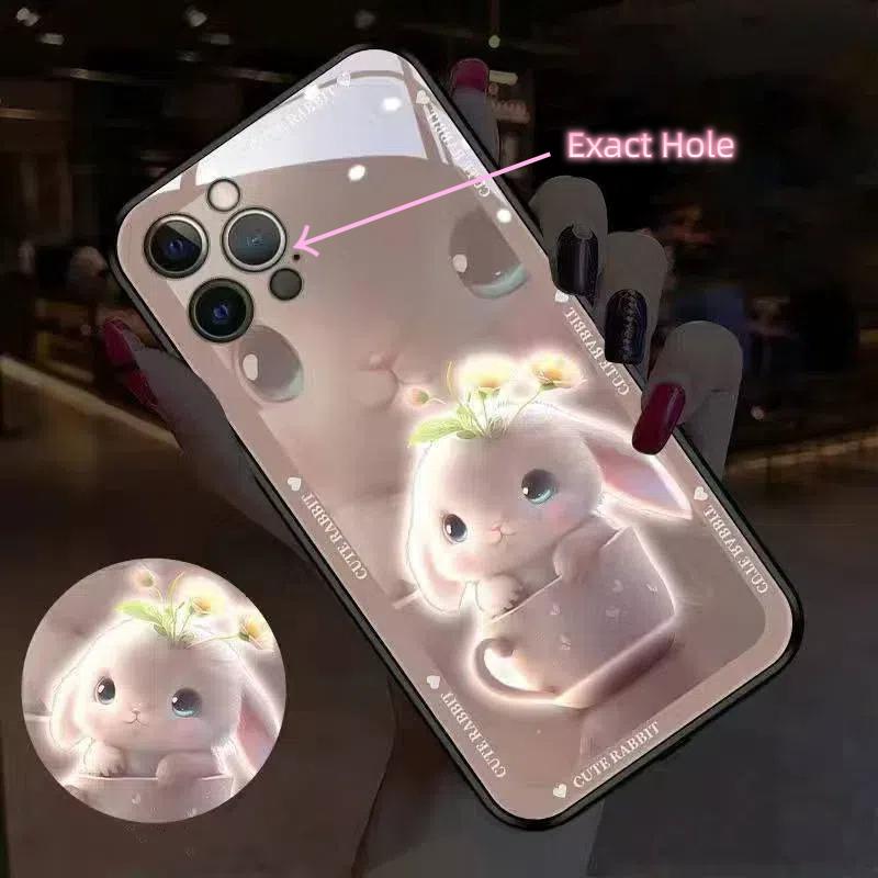 LED Phone Cover - Auto Flashing for Calls/Music with Tempered Glass Protection