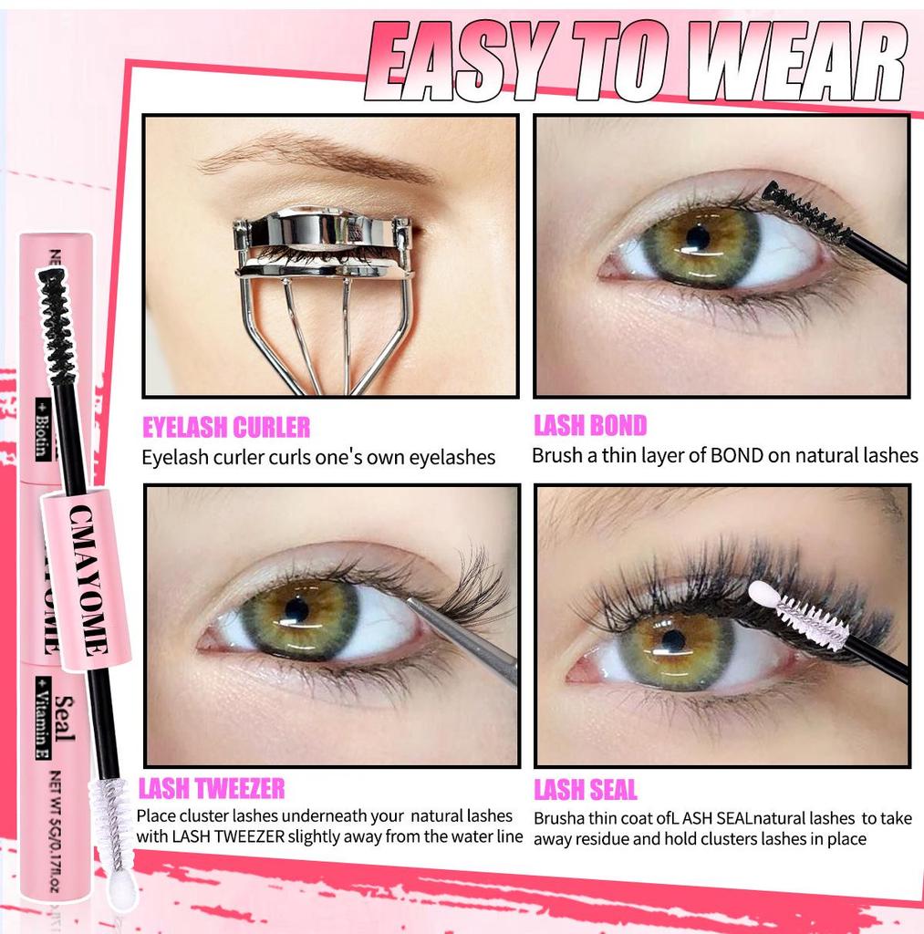 580 Clusters DIY Individual Eyelashes: D Curl, Natural Dense False Eyelash Set with Large Capacity.