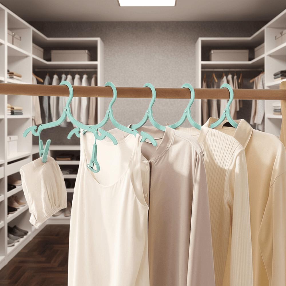 Non-Slip Foldable Clothes Hanger 6 Hangers Travel Folding Hanger Collapsible Clothes Hanger  Travel