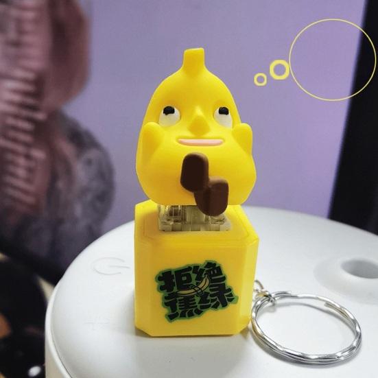 Cartoon Keyboard Fidget Keychain with Light Sound Stress Relief Portable Travel