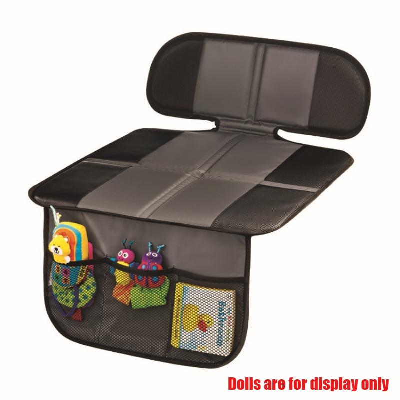 Car Seat Protector for Baby Child Car Seats- Auto Seat Cover Mat, Protective Non- Slip Car Seat Cover Pad with Mesh Pockets