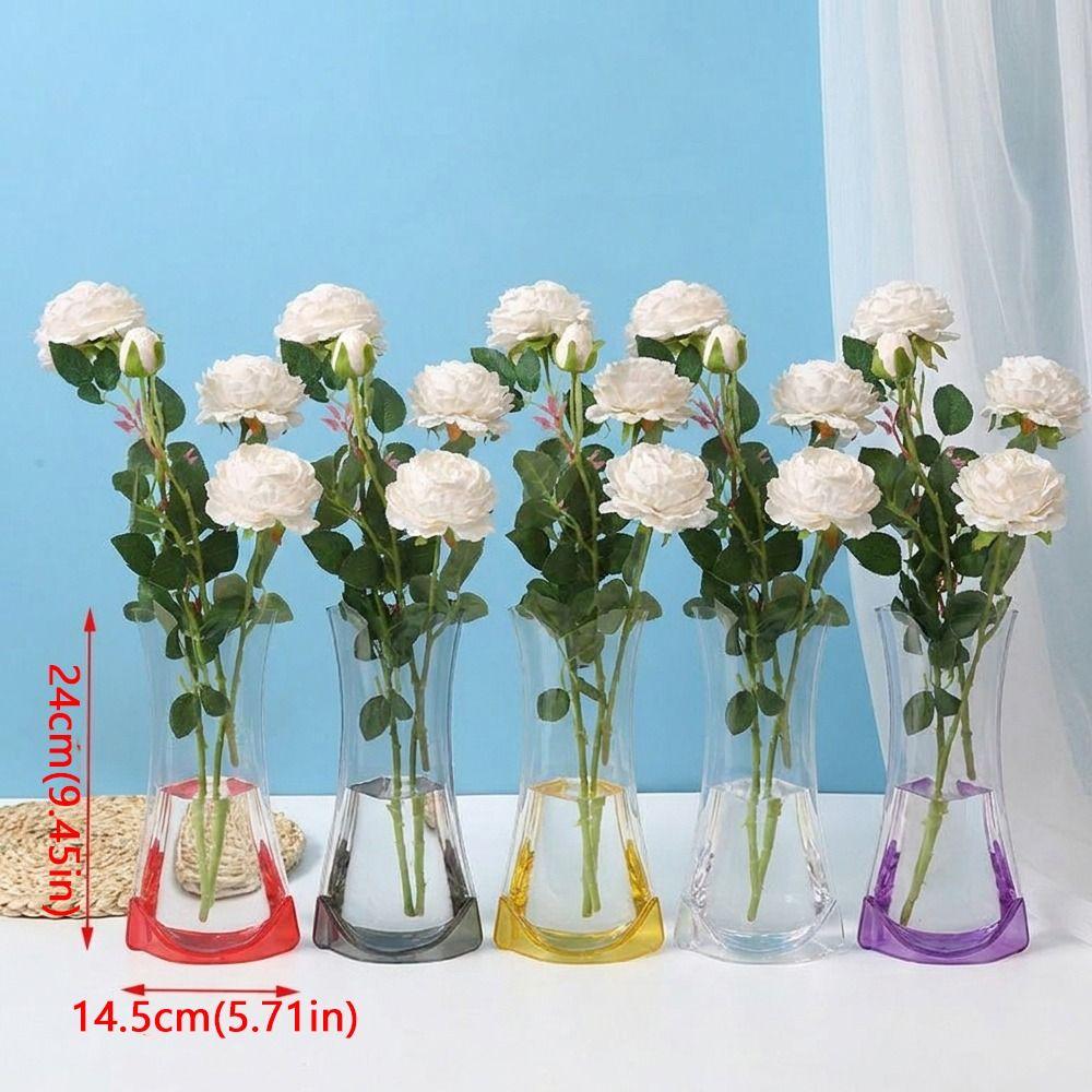 5Pcs Folding Hydroponic Floral Vase Shatterproof Plant Containers  Outdoor Travel