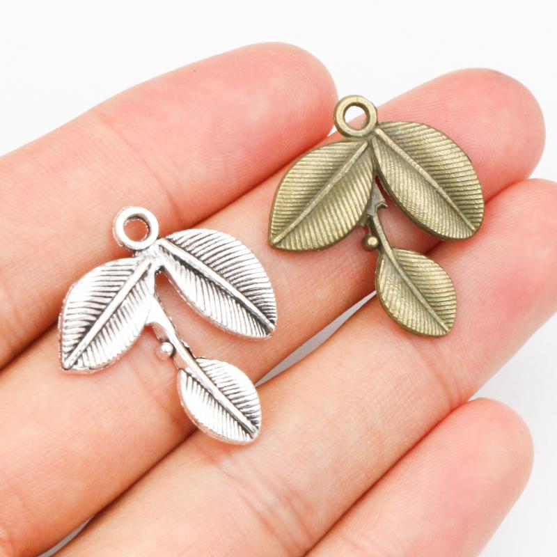 10-40pcs Alloy Metal Leaf Charms Pendant Crafts for Earrings Necklace Bracelet DIY Jewelry Making Accessories Findings