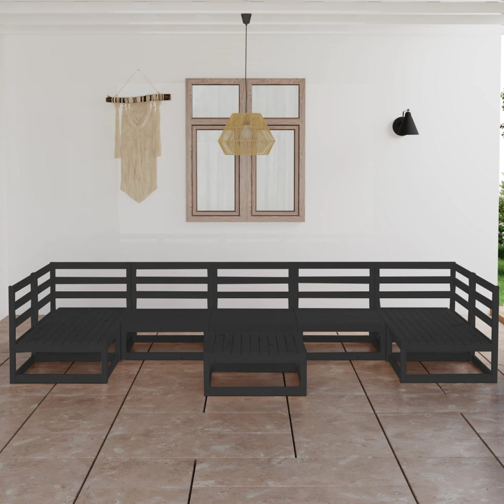 Garden Furniture Set 8 Pcs Solid Pine Wood