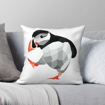 Shubie Tanzender Papageientaucher Kissenbezug Polyester Leinen Samt Bedruckt Reißverschluss Dekorative Kissenhülle Sofa Sitzkissen Großhandel x