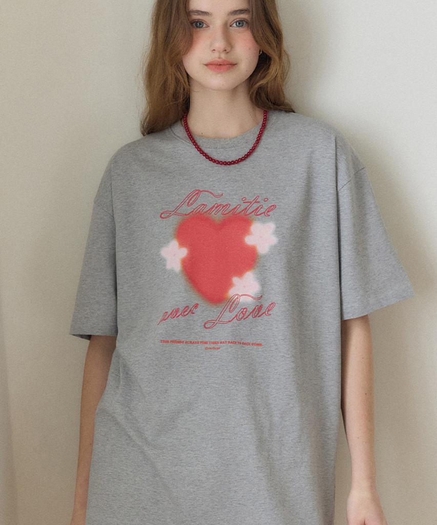 OURHOPE Love Bloom T-Shirt - Melange Gray