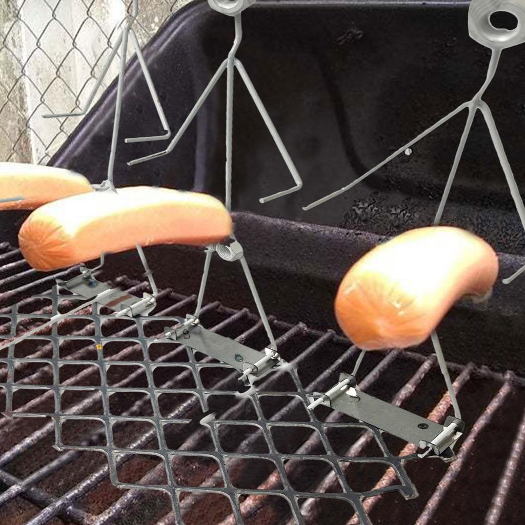 Buy Portable Hot Dog Roaster Rack BBQ Grilled Sausage Metal Tool at
