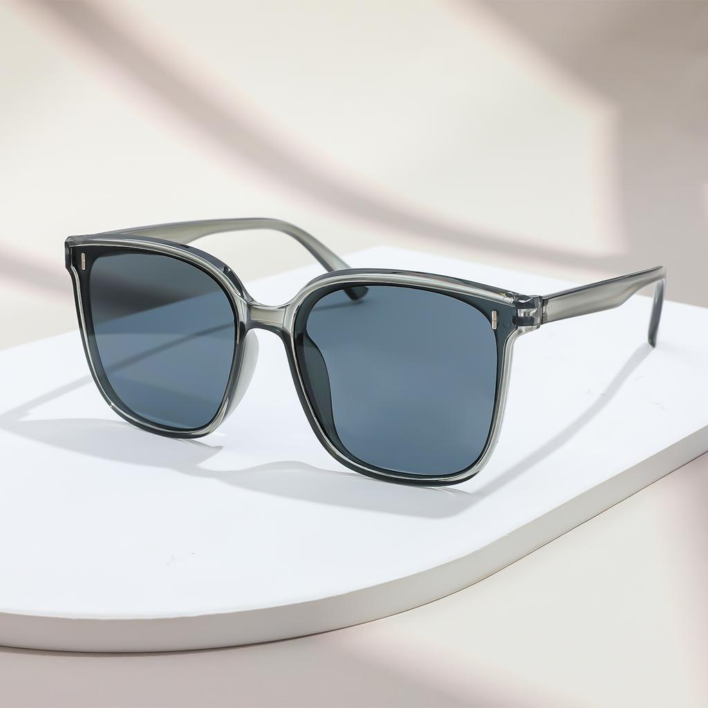 Koreanischer Stil Mode Großer Rahmen Quadratisch UV-Schutz Sonnenbrille für Damen Glas Persönlichkeit Sonnenbrille Unisex
