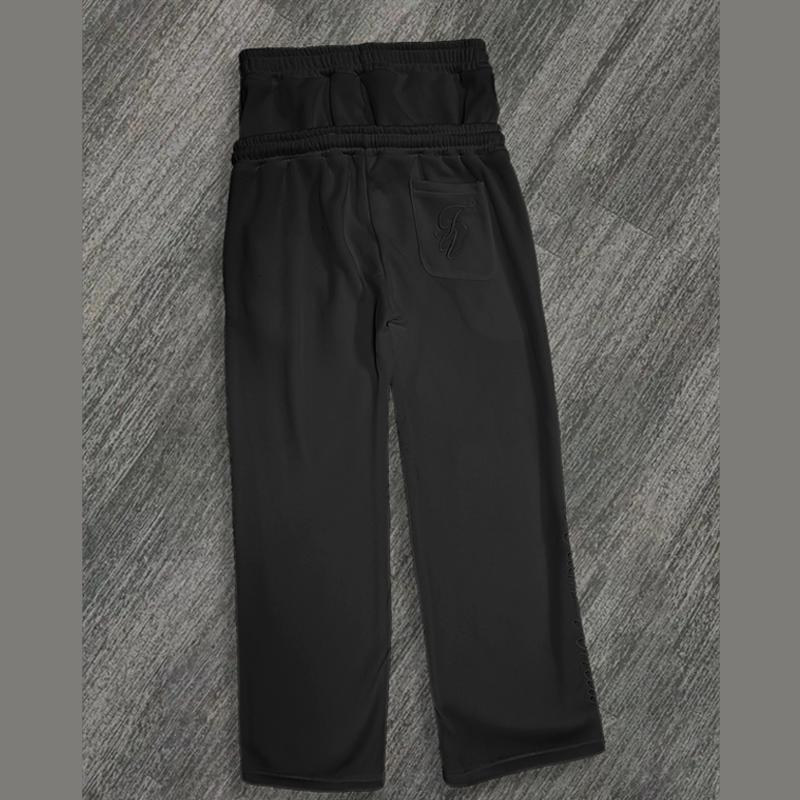 Europäische und amerikanische lässige einfache Paar Stickerei Mode kreative Doppel Taille Falten Jogginghose