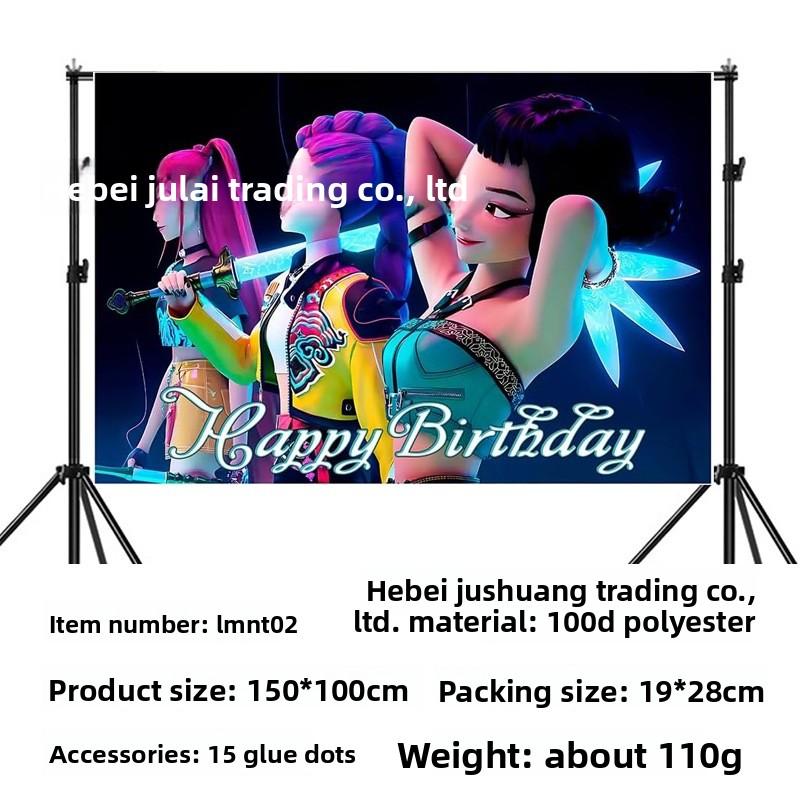 Theme Birthday Background Cloth Anime Cartoon Children's Birthday Party Decorative Props Photography Photo Screen
