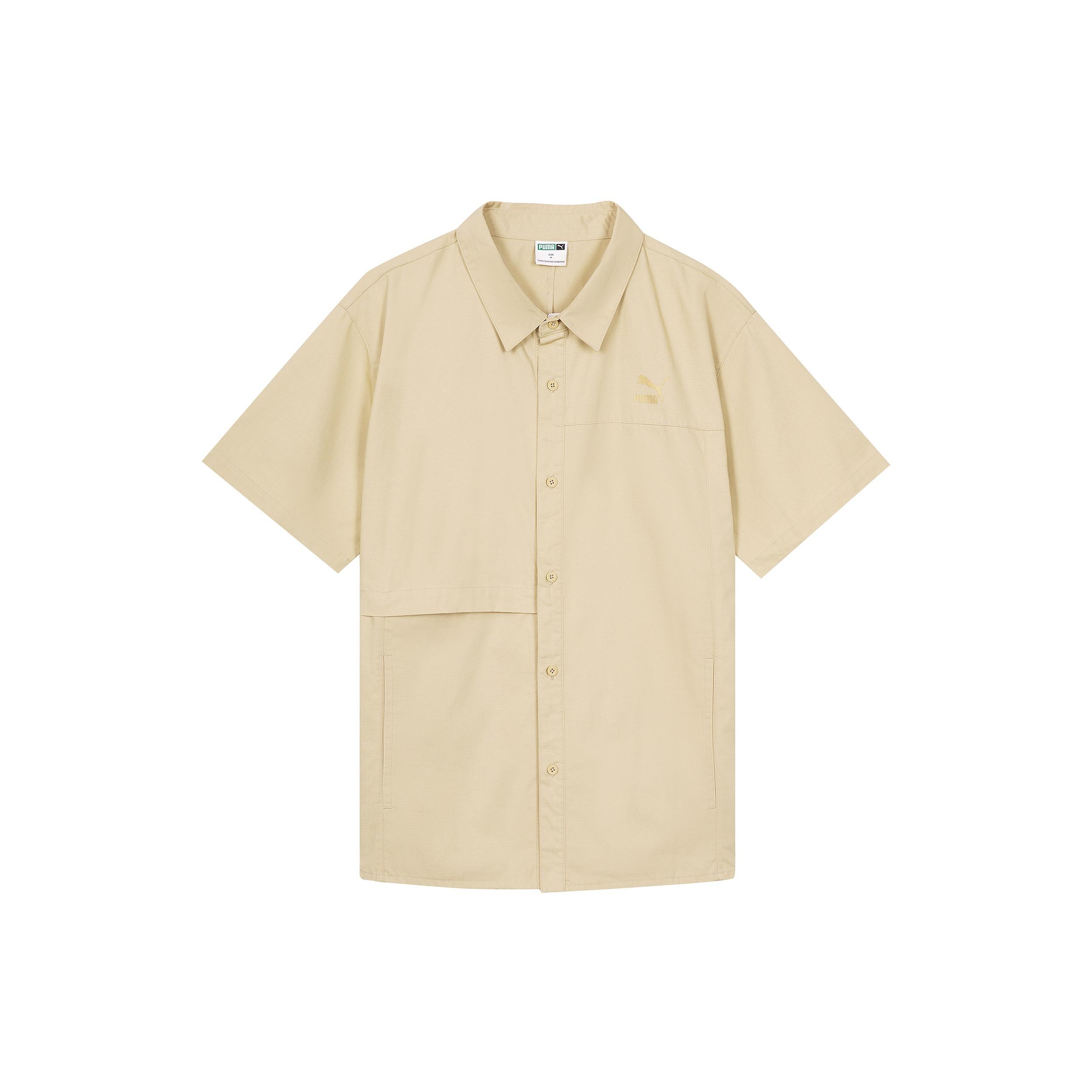 PUMA Classics Oversized Short Sleeve Polo Shirt Beige Men s 533739-12 L