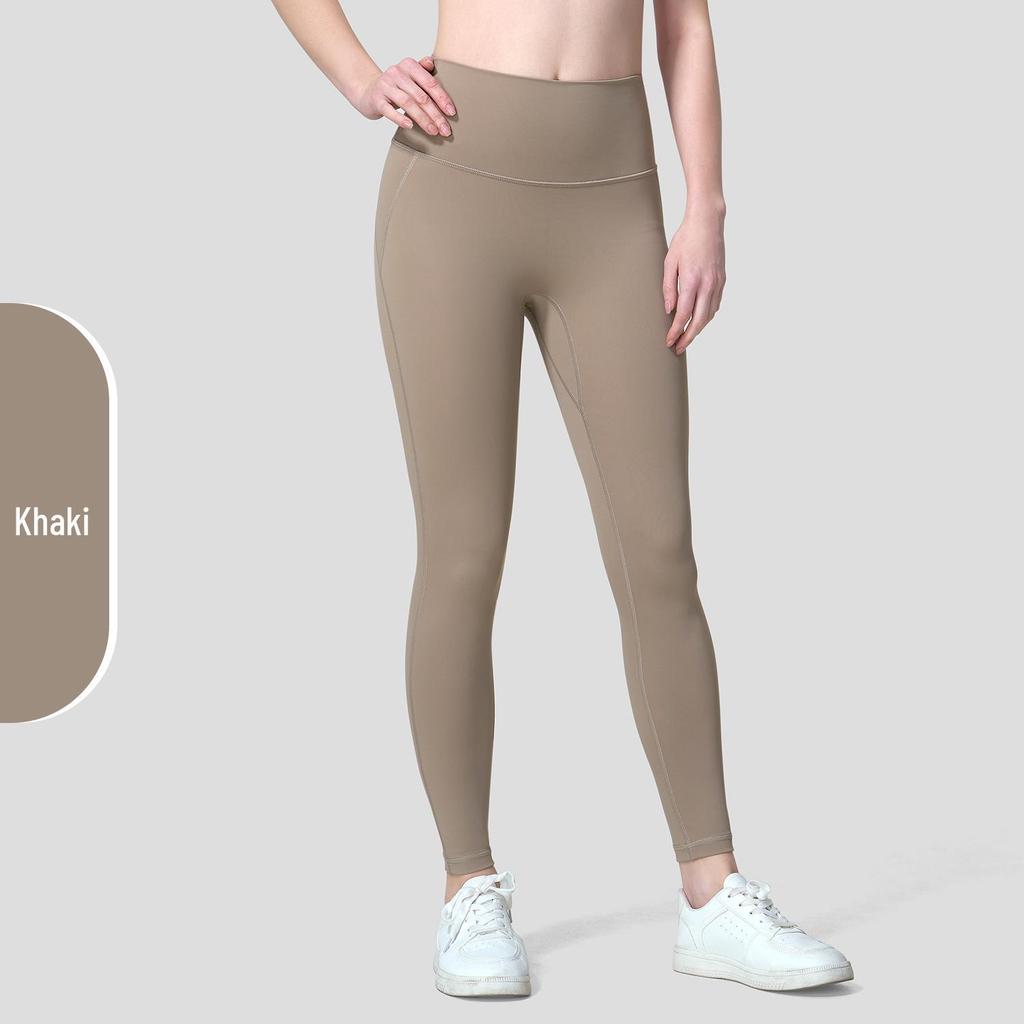Women's High Waist Tummy Control Yoga Leggings - Bare Feel, Peach Butt, Cropped Running Fitness Pants