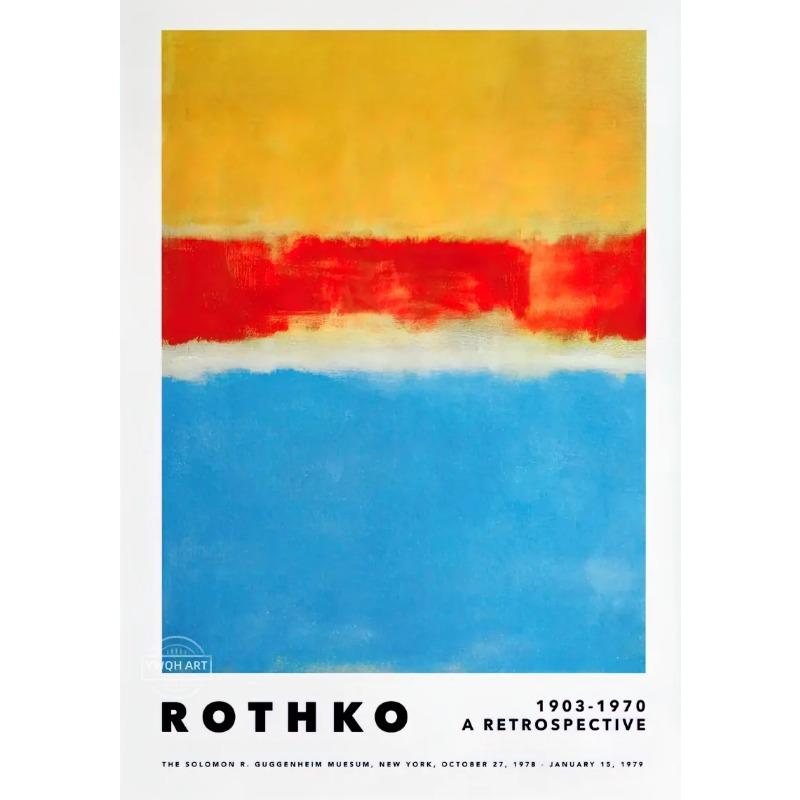 

Vintage Minimalist Mark Rothko Canvas Painting Modernism Exhibition Poster & Picture for Living Room Wall Art Home Decor Prints 21X30CMNo Framed