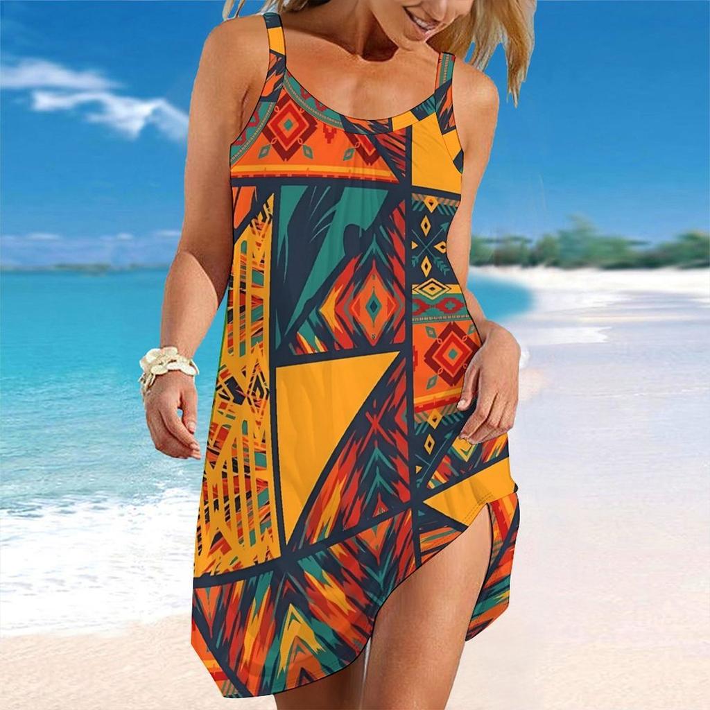 Women's Beach Dress Mini Dress Print Casual Modern Dress Sleeveless Loose Fit Outdoor Daily Summer