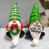 Creative Resin Christmas Gnome Ornament with White Beard for Desktop Decoration