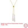 EFFIE QUEEN 925 Pure Silver 14k Gold  Baroque Pearl Chain Pendant Necklace Natural Jewelry for Women Birthdays Anniversary GPN41