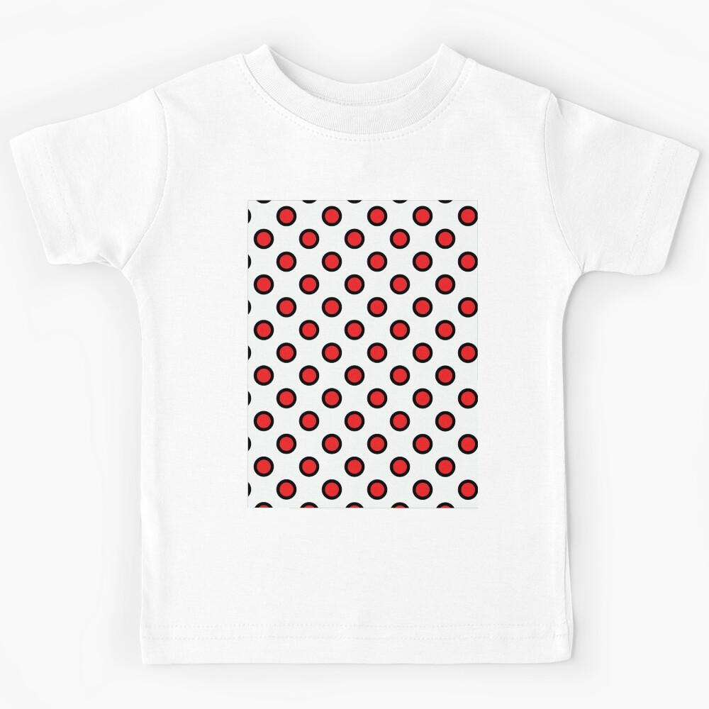 Cheerful Black Red Circle Pattern Kids T-Shirt 100