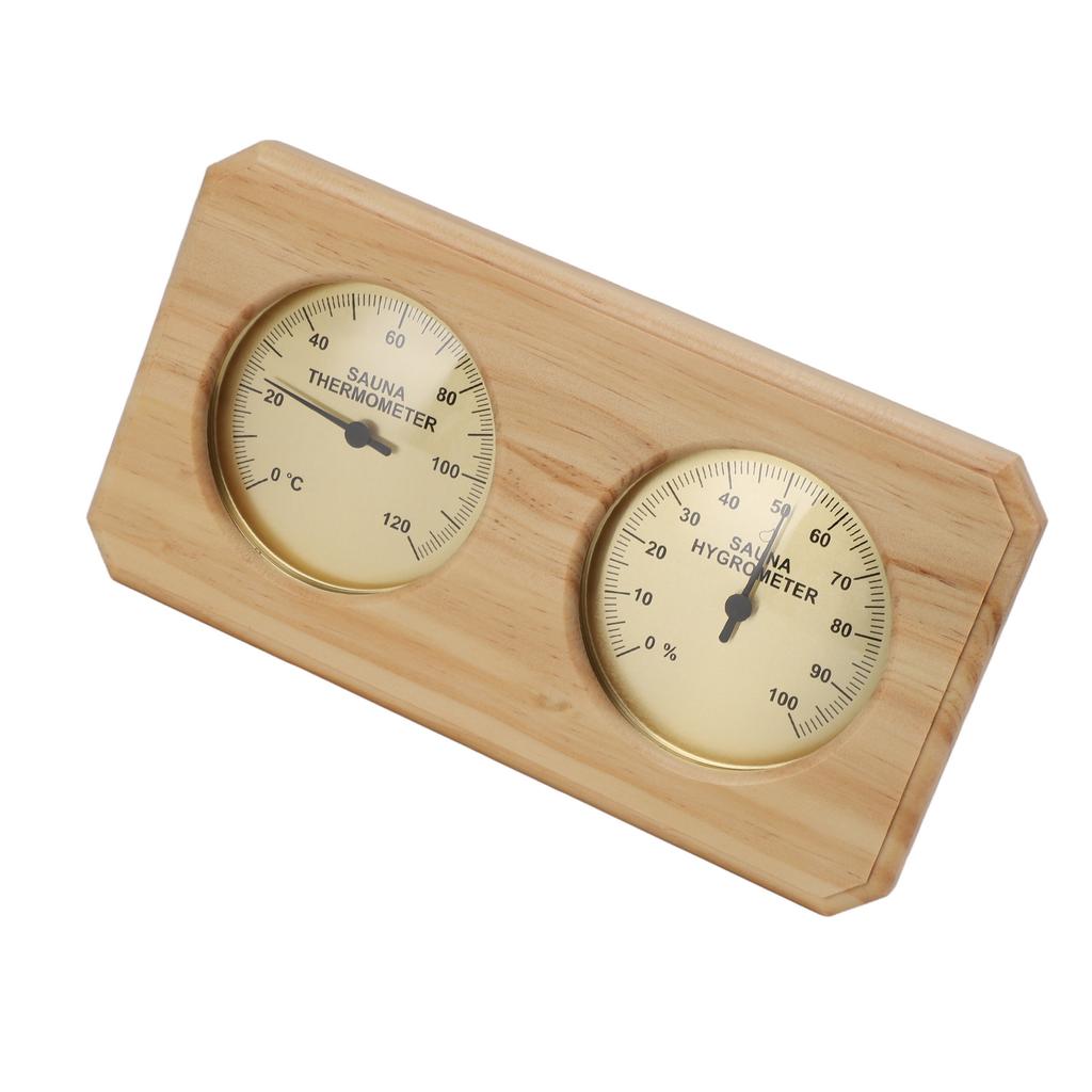 Termometro Igrometro per Sauna in Legno 2 in 1 Misurazione Alta Temperatura Indicatore da Interno Pino per Stanza Sauna