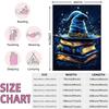 1Pc Cartoon Magic Hat Printed Flannel Blanket, Multi Size Soft Casual Blanket, Gift Blanket, Machine Washable