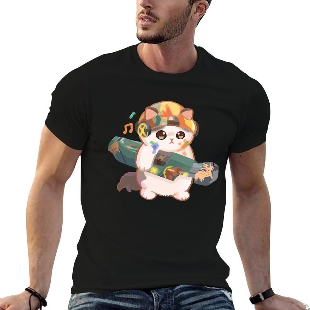 Minimalist Mewrez Cat Cute Surprised Penguin catMewrez T-Shirt Work Utility Short Sleeve Shirt