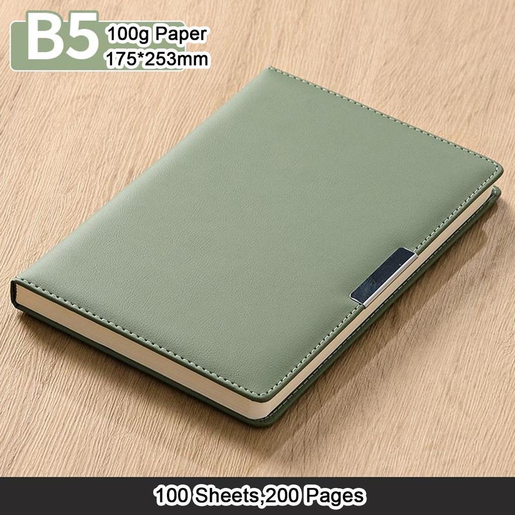A5/B5 verdickter Business-Leder-Notizblock, Studenten-Studienheft, Arbeitsbesprechungs-Protokollbuch, Tagebuch, Exzerptbuch, 100 Blatt