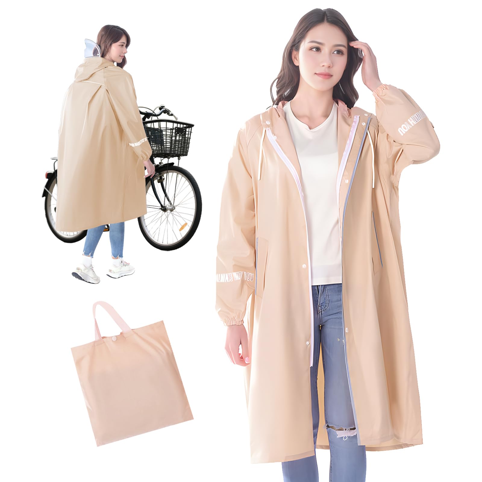 

Дождевик для женщин и дождевик для рюкзака для велосипеда с двойным отражением для школы и сезона дождей, сумка для хранения, студенческая школьная и дождевая экипировка