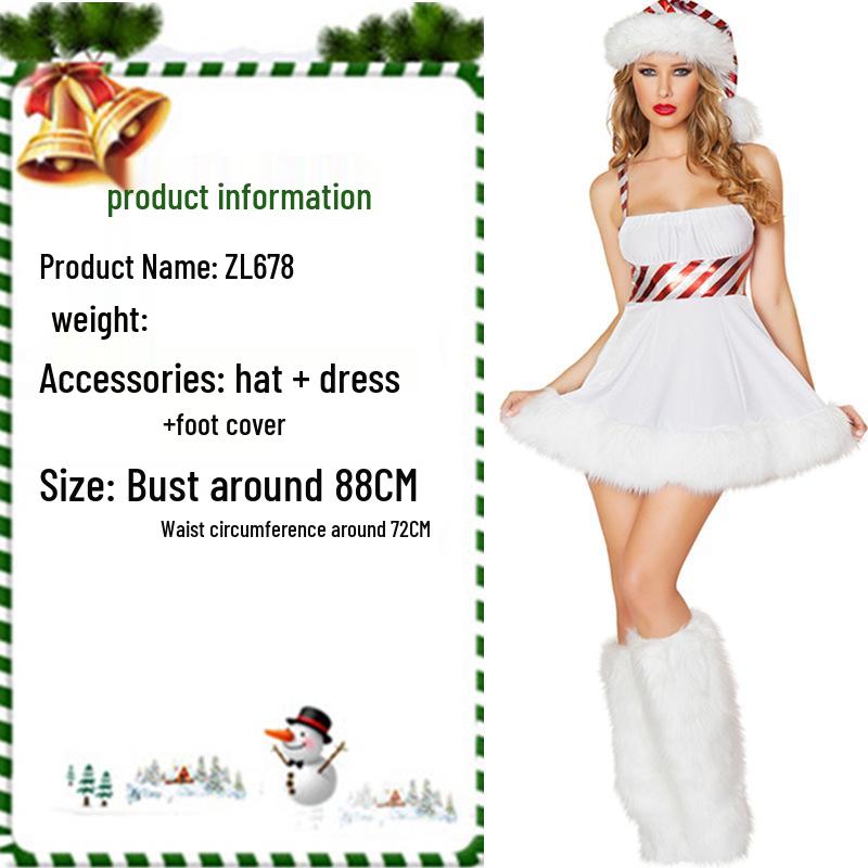 European & American Christmas Costumes: Adorable White Furry Snowman Outfits for Couples, Perfect for Holiday Parties