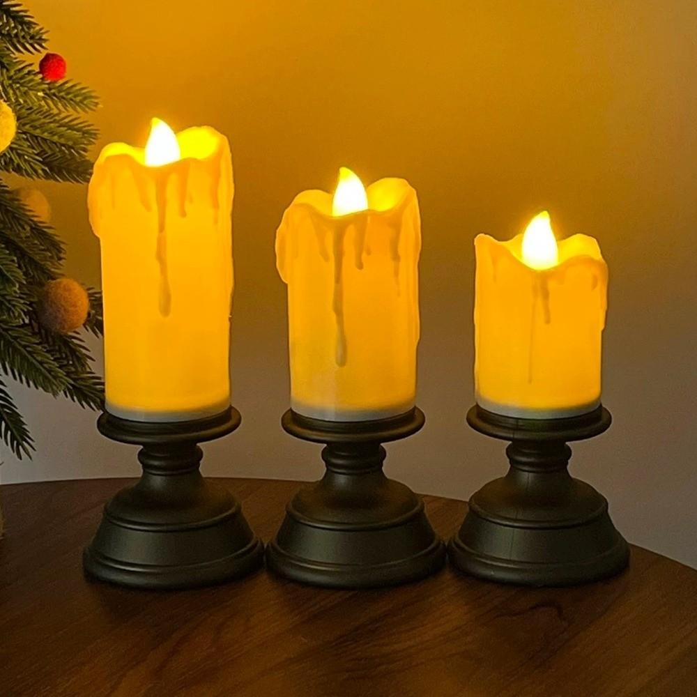 Simulation Candle Crying Candlestick Decorative Roman Pillar Candlestick  Dinner Party Supplies