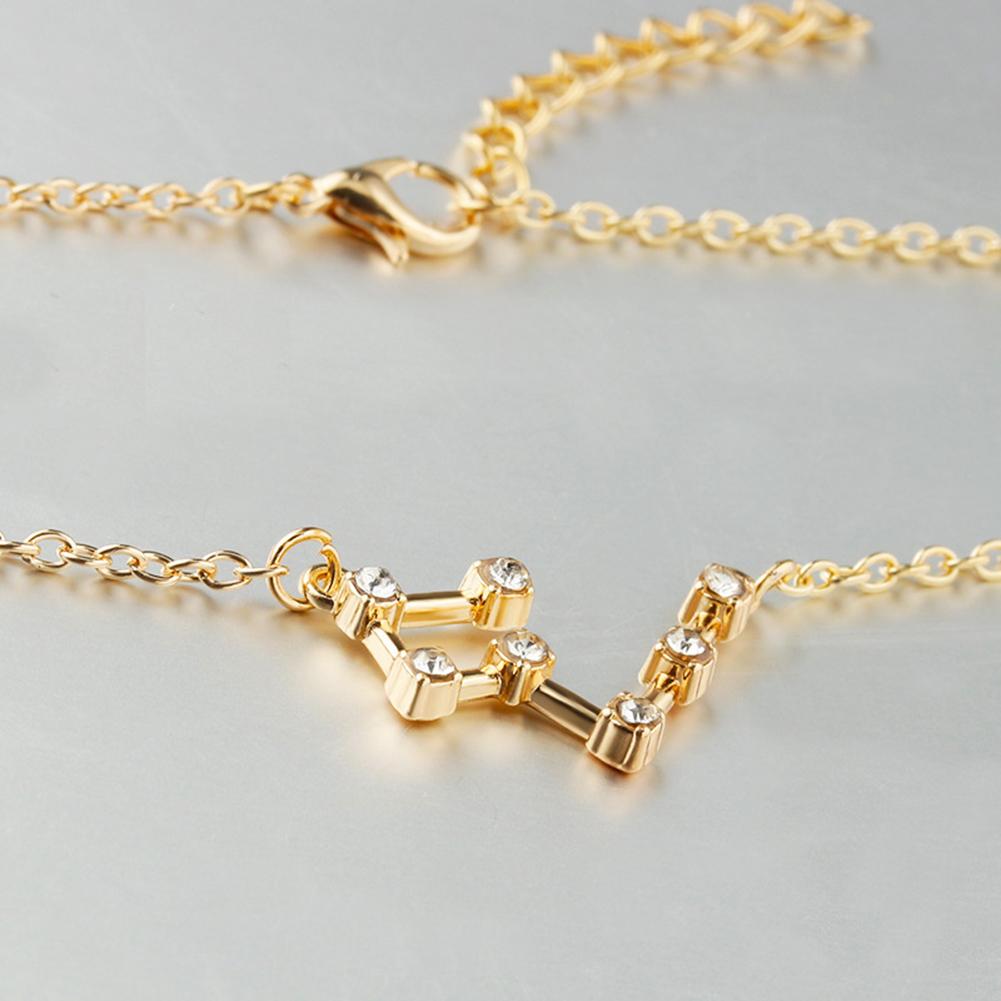 Women Necklace Zircon Pendant Twelve  Short Clavicle Chain
