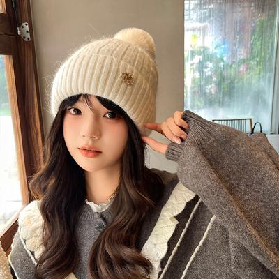 Women Winter Beanie Hat with Pom Pom Warm Outdoor Ski Snow Hats Knit Beanie Hats for Ladies