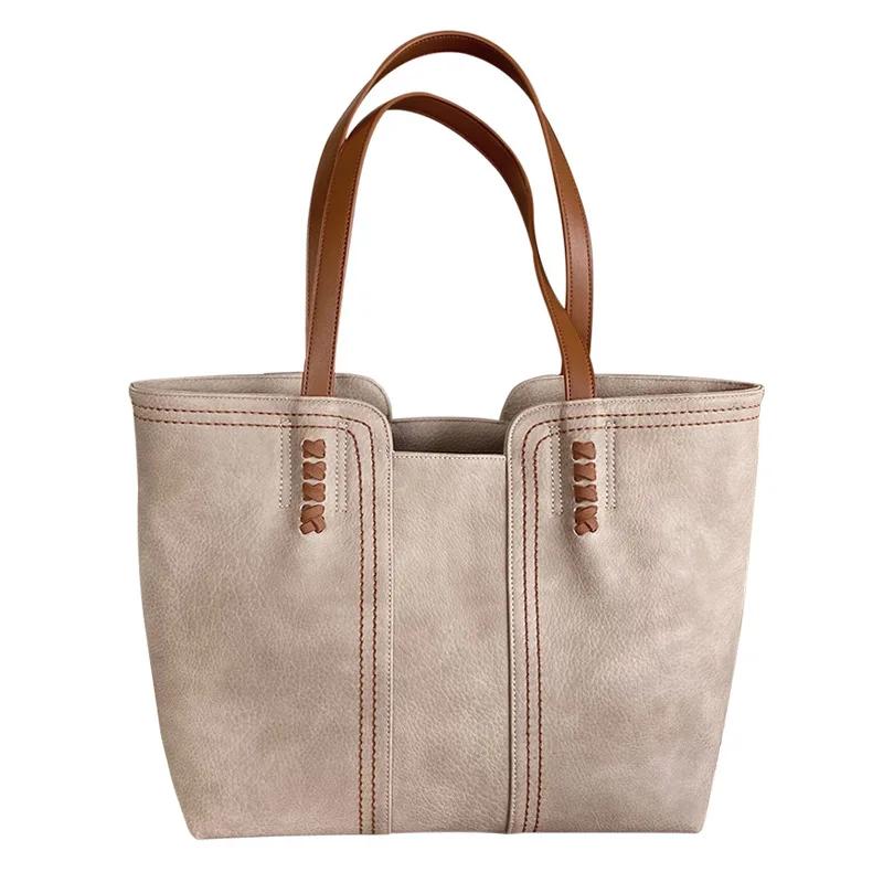 Fashionable and versatile Korean handbags version of the new fashionable simple tote bag retro large capacity shoulder bag